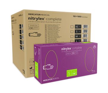 Rękawice nitrylowe nitrylex complete S karton 10 x 100 szt