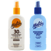 Malibu SPF30 Wodoodporny Spray 200ml + Balsam W Sprayu Po Opalaniu