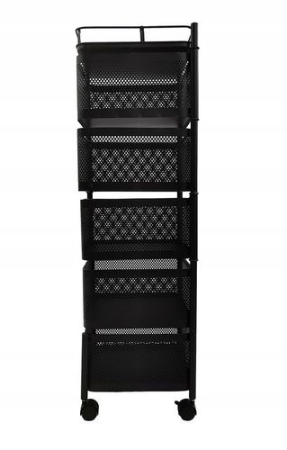 REGAŁ KUCHENNY MOBILNY STOLIK NA KÓŁKACH WÓZEK 6-POZIOMOWY 5 KOSZY na Arena.pl