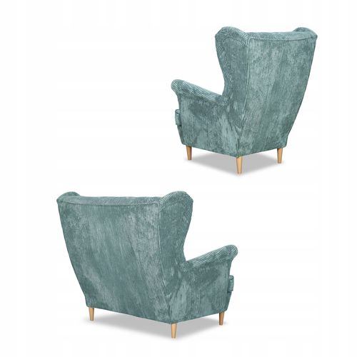 Zestaw wypoczynkowy uszak Bonito sofa fotele pufy Family Meble j. zielony na Arena.pl