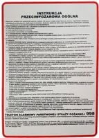 Instrukcja 2 BHP  przeciwpożarowa ogólna - TABLICA