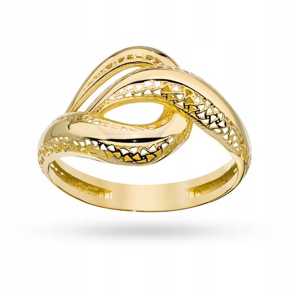 ZŁOTY PIERŚCIONEK Ażurowy pr. 585 PRZEPLATANY r19 zdjęcie 2
