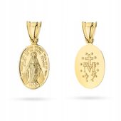 POZŁACANY SREBRNY CUDOWNY MEDALIK pr. 925 Matka Boska Na Prezent +