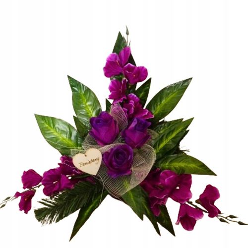 STROIKI NA CMENTARZ kompozycja stroik na grób kwiaty sztuczne w doniczce na Arena.pl