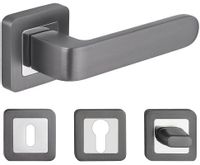 KLAMKA DRZWIOWA RIO KOLOR GRAFIT KOMPLET ROZET