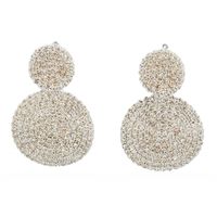 Piękne kolczyki dwa koła srebrne cyrkonie białe