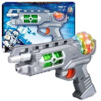 Duży Pistolet Z Kolorowymi Diodami Led Na Baterie Dziecięca Zabawa Prezent