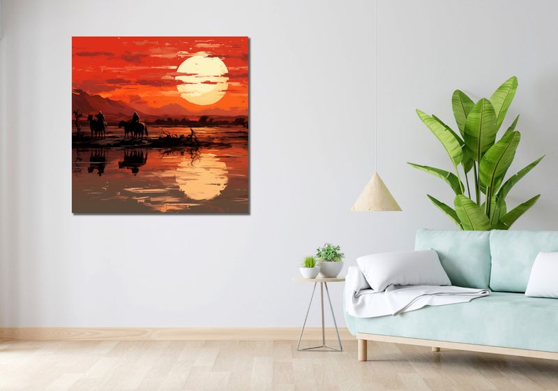 Obraz 100x100cm Zachód Słońca na Prerii zdjęcie 2