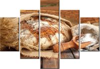 70 100CM OBRAZ 5 ELEM CHLEB WIEJSKI ZAKWASIE DRUK PŁÓTNO