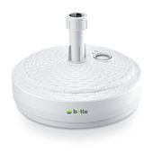 Stojak podstawa pod parasol ogrodowy maszt flaga okrągły biały Rattan