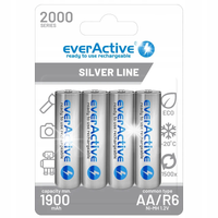 4X BATERIE AKUMULATORKI NI-MH EVERACTIVE R6 AA PALUSZEK 2000mAh NAŁADOWANE