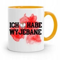 Kubek Żółty Śmieszny Zabawny Ich Habe Wyje*Ane Z Nadrukiem Ze Zdjęciem