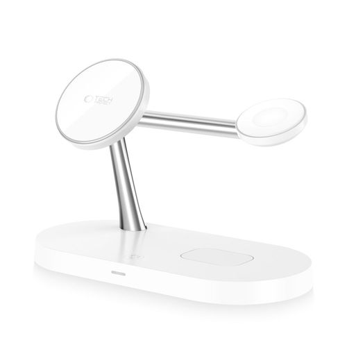 3w1Ładowarka indukcyjna na smartfon słuchawki smartwatch z MagSafe - biała na Arena.pl