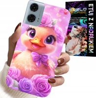 ETUI DO MOTOROLA G24 / G04 - SŁODKA KACZUCHA, KACZKA NA RÓŻOWYM TLE
