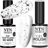 NTN Lakier Hybrydowy 5g Nr190 + NTN Top Flakes 7g Efekt Przepiórczego Jajka