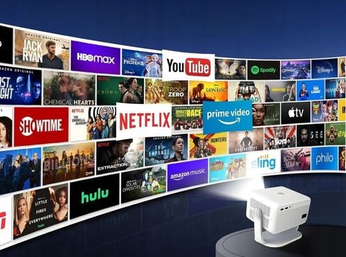 PROJEKTOR 4K FULL HD ANDROID AUTO FOKUS NETFLIX APLIKACJE OBROTOWY na Arena.pl