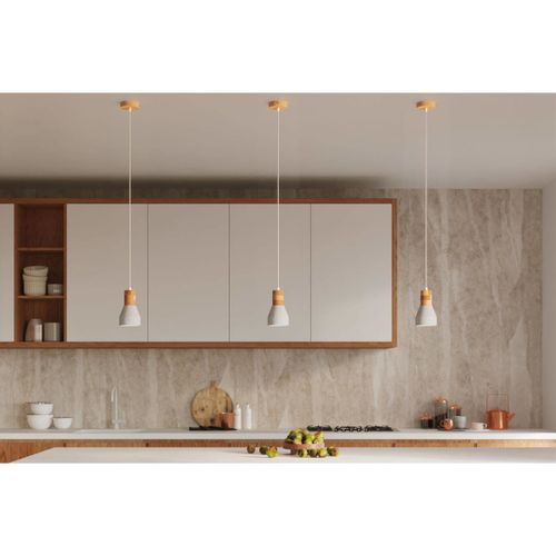 Wisząca lampa loftowa SL.0964 kuchenna nad stół szara drewno na Arena.pl