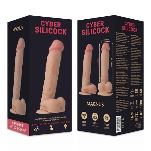 cybersilicock dong 20,5 cm - płynny silikon, anatomiczny model, przyssawka na Arena.pl