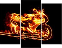 70 90CM OBRAZ 3 ELEM MOTOR ŚCIENNY DRUK PŁÓTNO