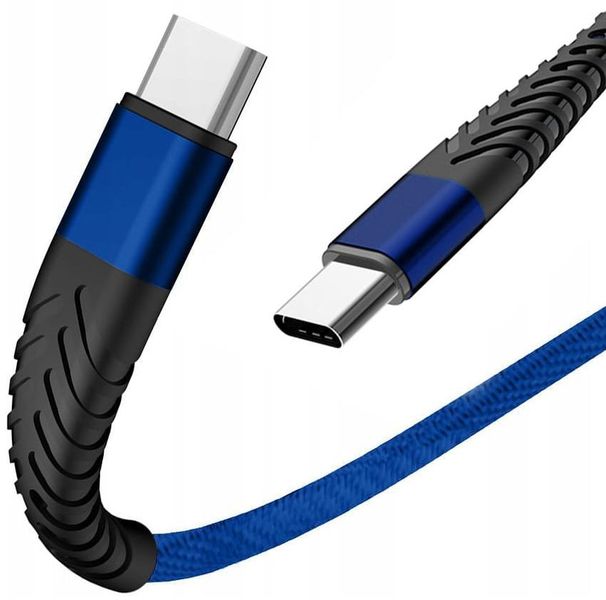 Kabel USB Typ-C - USB Typ-C Spider oplot (1 m, niebieski) zdjęcie 1
