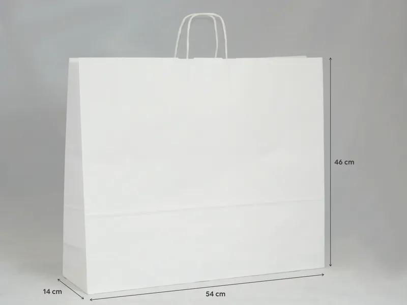 Torba papierowa biała 54 x 15 x 46 cm zdjęcie 1