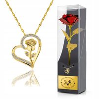 ZŁOTA RÓŻA NASZYJNIK 925 złocony GRAWER WALENTYNKI