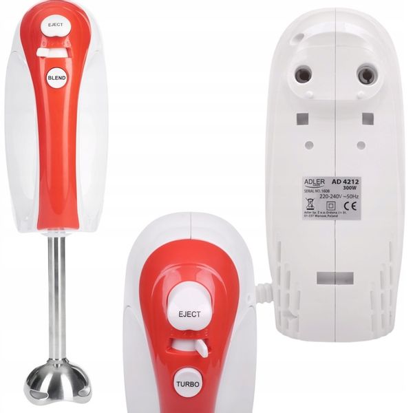 MIKSER RĘCZNY + BLENDER ROBOT KUCHENNY 2 MIESZADŁA 2 TRZEPAKI 300W 5 BIEGÓW zdjęcie 3