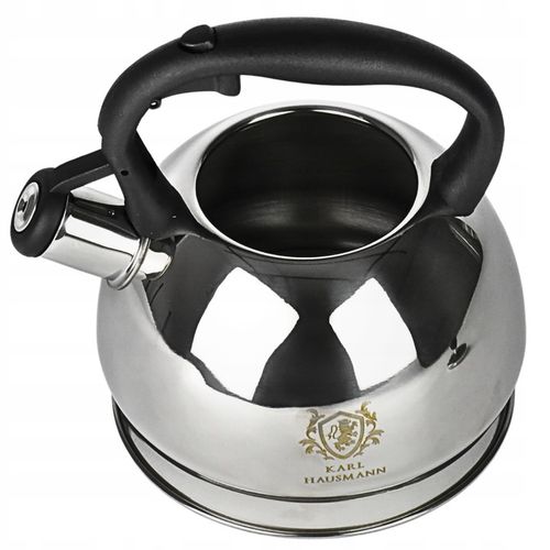 CZAJNIK STALOWY na GAZ 1,8L SREBRNY z GWIZDKIEM +RĄCZKA INDUKCJA STAL na Arena.pl