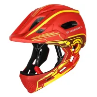 kask rowerowy fullface dziecięcy wozinsky z tylną lampką usb 52-56 cm