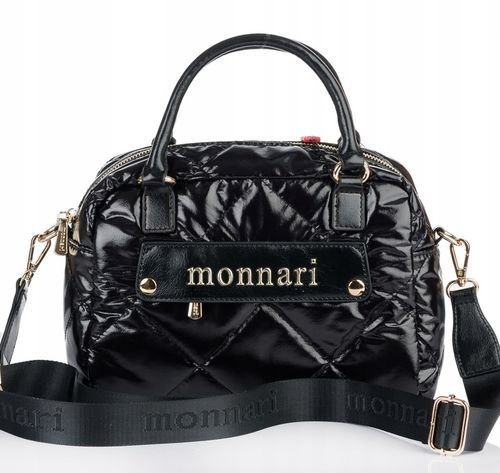 Torebka Damska Listonoszka MONNARI Pojemna KUFEREK Pikowana Lakierowana na Arena.pl