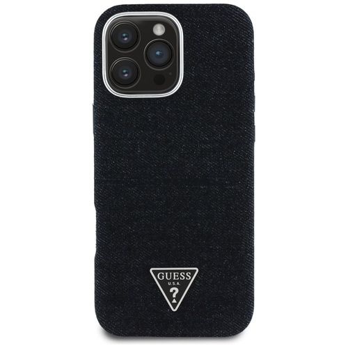 Etui Guess Denim Triangle Logo MagSafe do iPhone 16 Pro Max czarny na Arena.pl