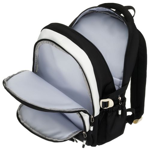 młodzieżowy plecak szkolny z poliestru w czarnym kolorze z przegrodą na Arena.pl