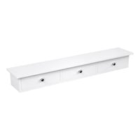 Wisząca szafka z szufladami biała półka ścienna 80x15x10 cm do pokoju