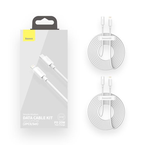 2x Kabel przewód Simple Wisdom iPhone Lightning - USB-C 20W 1.5 m - biały na Arena.pl