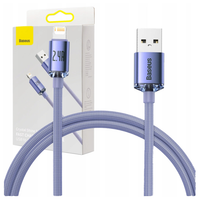 Kabel USB do Lightning Baseus Crystal Shine, 2.4A, 1.2m (fioletowy)