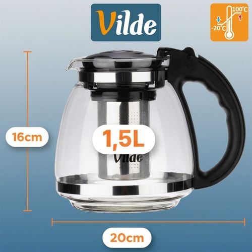 dzbanek szklany zaparzacz z sitkiem 1,5l do herbaty ziół 259429 na Arena.pl