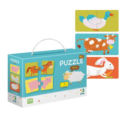 Puzzle Duo Polówki ”Zwierzęta” 12 Układanek Dopasowywanie Elementów Zestaw na Arena.pl