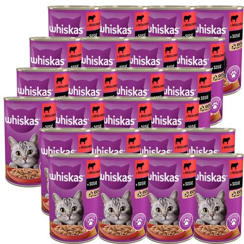 Whiskas Mokra karma dla kotów z wołowiną w sosie 400 g x 24 sztuki na Arena.pl