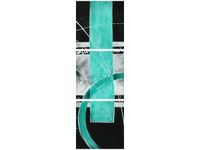 90X30CM TURKUSOWA ABSTRAKCJA TRÓJ OBRAZ DRUK