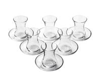 Zestaw tureckie szklanki tulipanki, okrągłe podstawki 6szt