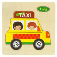 drewniana układanka edukacyjna - taxi