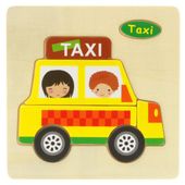 drewniana układanka edukacyjna - taxi