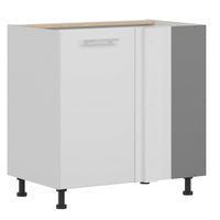 Tiffany T-25/DNLP Biały połysk MDF szafka narożna 100 cm, drzwi, szybko