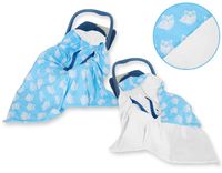 Duży otulacz dwustronny kocyk do fotelika nosidełka dla niemowląt