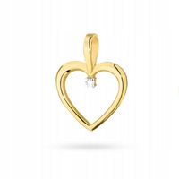 Złota zawieszka z brylantem serce 585 GRAWER sklep