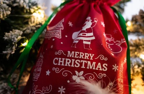 WOREK PREZENTY MIKOŁAJA świąteczny święta CZERWONY ZIELONY torebki 8szt na Arena.pl