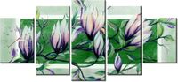 70CM 150CM ZEGAR 5 ELEM SŁODYCZ MAGNOLII ZIELENI DRUK OBRAZ