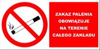 ZI-39 ZAKAZ PALENIA OBOWIĄZUJE NA TERENIE CAŁEGO Z