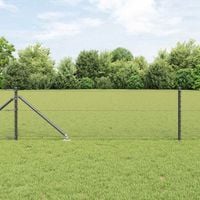 Słupek ogrodzeniowy. Szary 10 x 0,6 m (siatka 13 mm) Stal i PVC