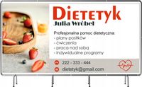 BANER REKLAMOWY 130x80 cm plandeka duży wybór DIETETYK twój napis dane